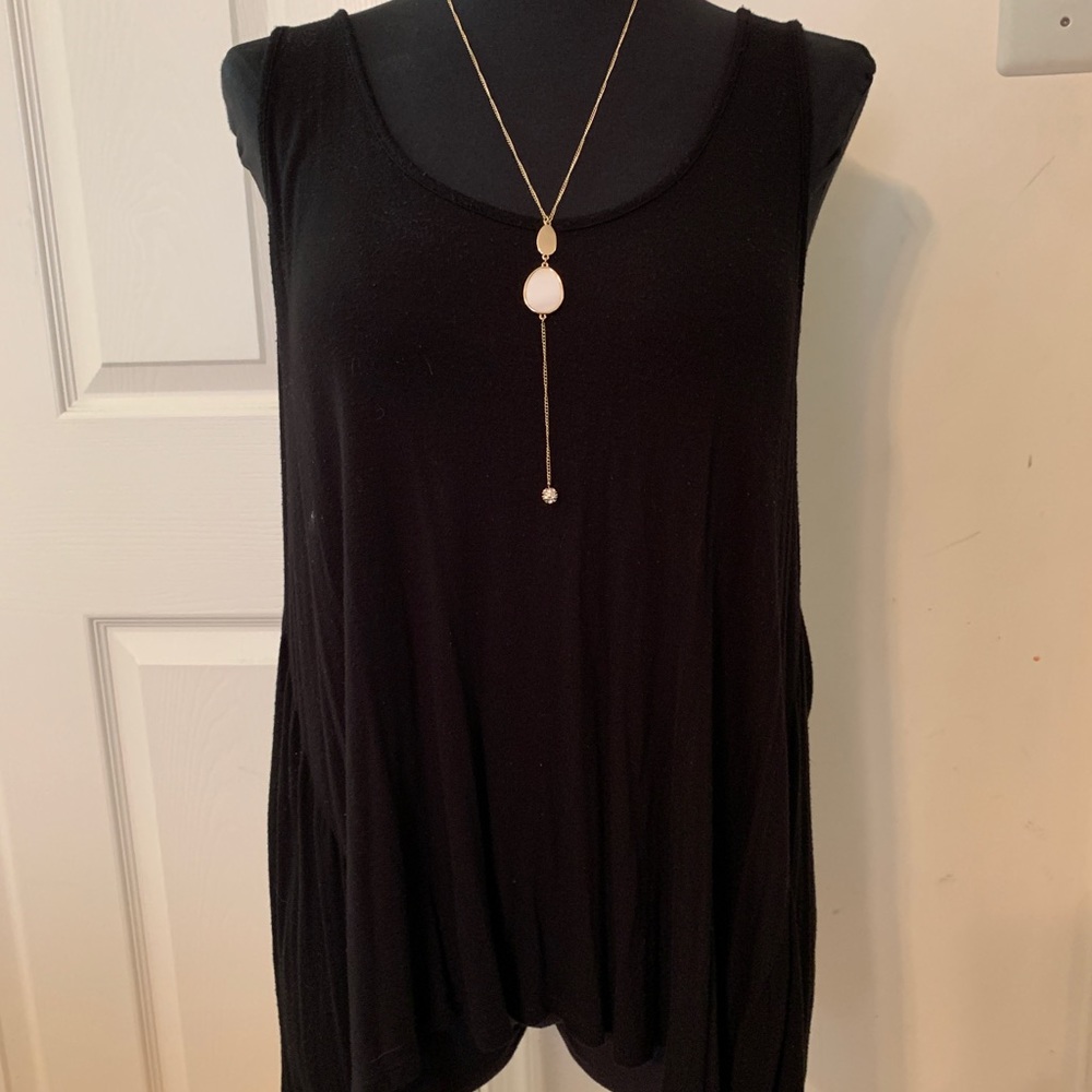 Shark bite lightweight jersey knit tank